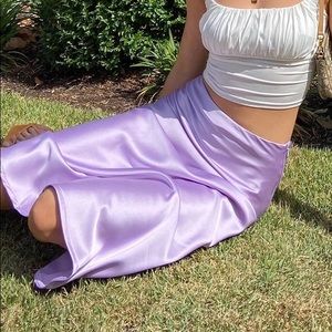 Lavender silk skirt
